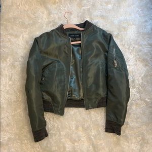 olive green bomber jacket